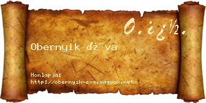 Obernyik Éva névjegykártya